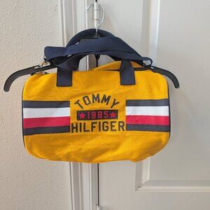 Tommy Hilfiger Canvas Duffle Bag Yellow red white blue 14 W x 8 D New